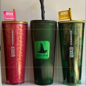 Starbucks Wicked Tumbler Trio in Red, Black, and Green